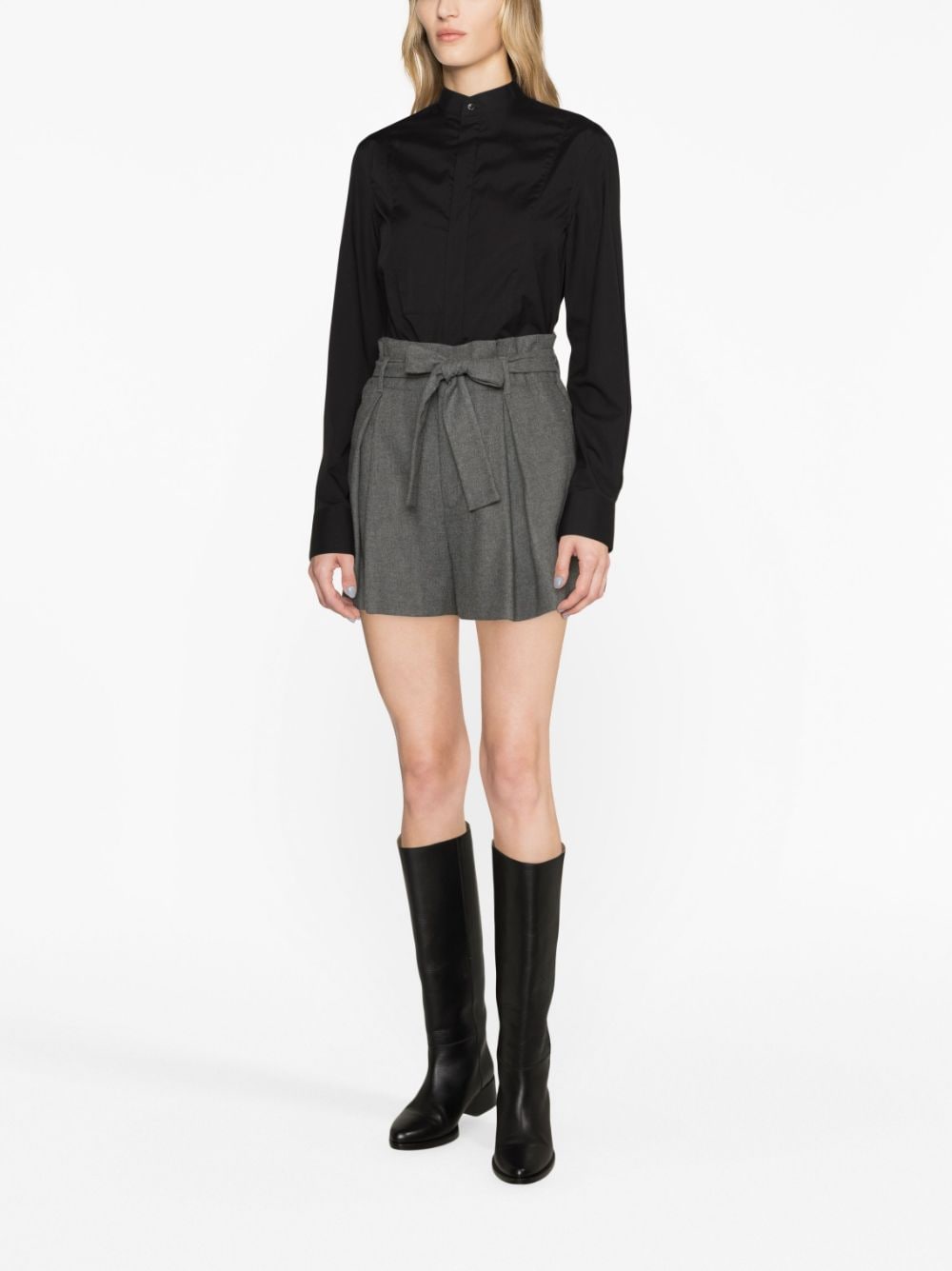 RED Valentino paperbag-waist tailored shorts - Grijs