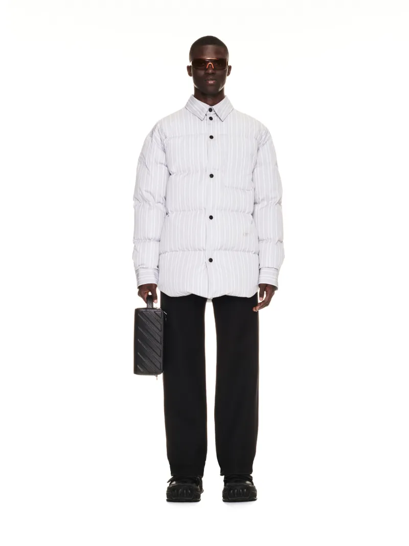 Piumino stile camicia a righe