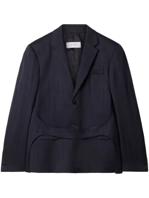 Blazer en jacquard Shibori à taille ceinturée - Off-White - Modalova
