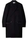 Off-White zip-detail virgin wool coat - Black