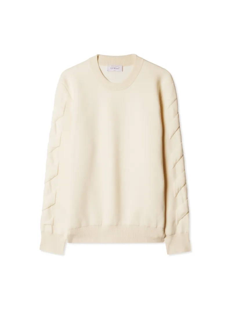 3D DIAGS KNIT CREWNECK OFF WHITE NO COLO
