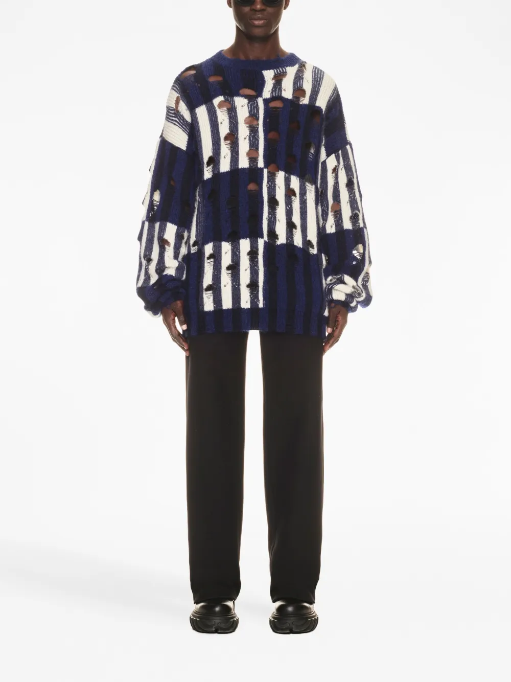 Off-White Gerafelde trui - Blauw