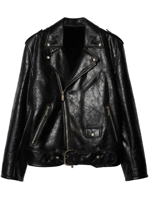 Off-White Bikerjacke mit Knitteroptik