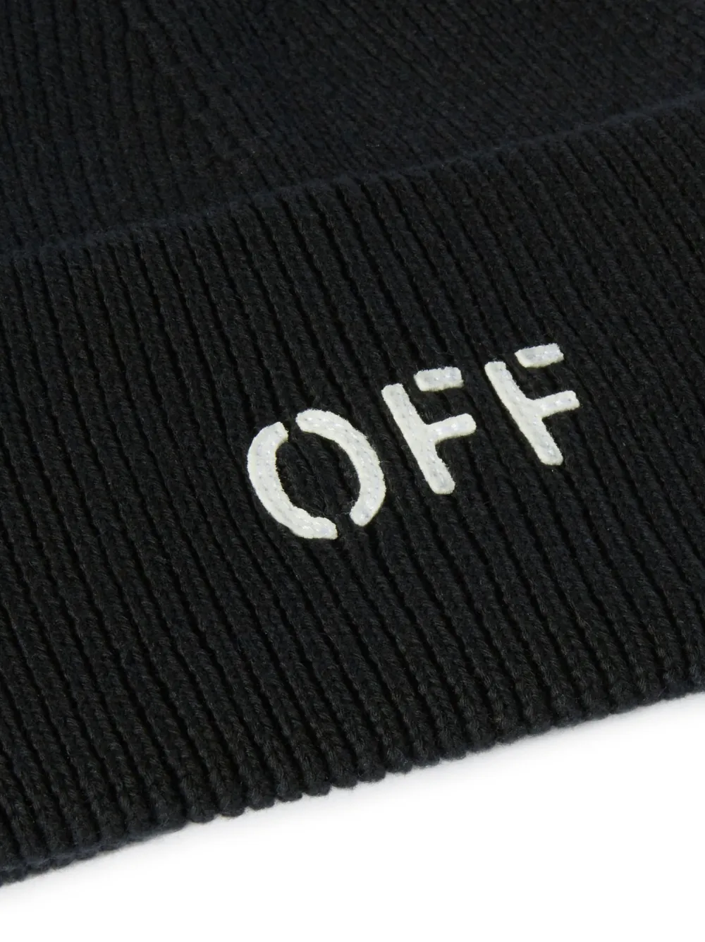 Shop Off-white Off Stamp Knit Beanie In Black