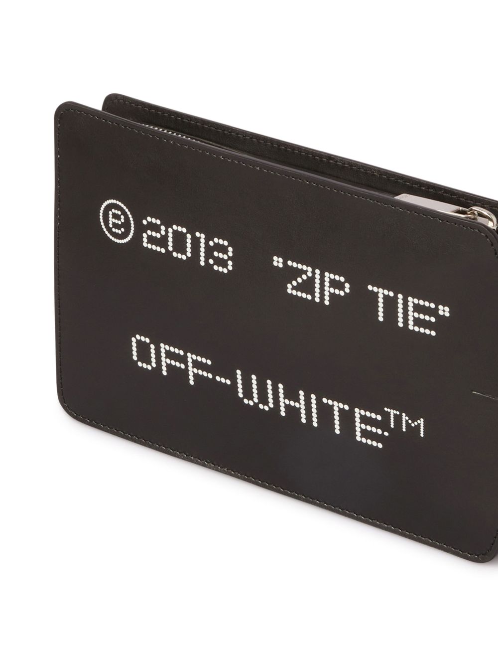 Shop Off-white Medium Zip Tie Clutch Bag In Black