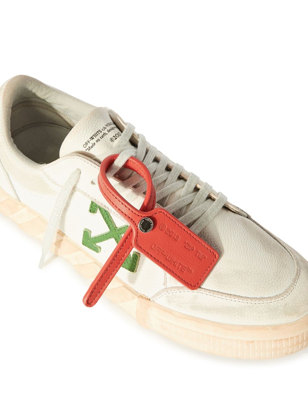 Shop Off-white Low Vulcanized Distressed Sneakers In Neutrals