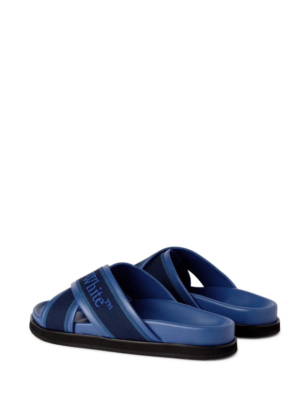 Shop Off-white Cloud Leather Slides In Blue