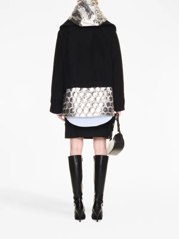 Off-White レイヤード パーカーコート | ブラック | FARFETCH JP