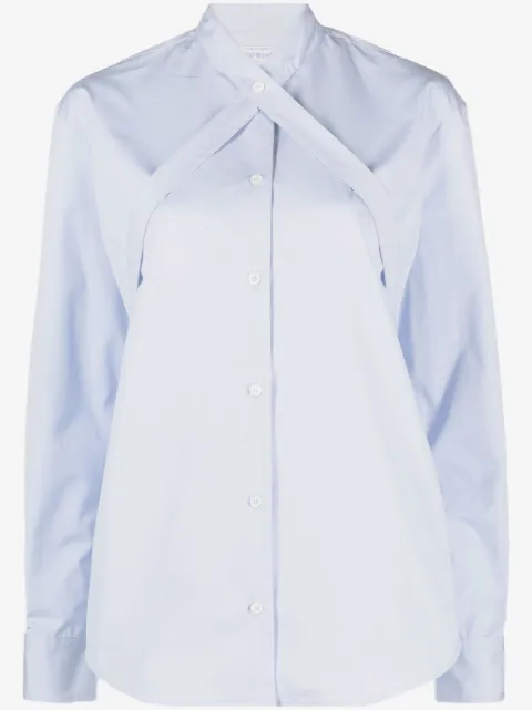 Off-White belted cotton-poplin shirt