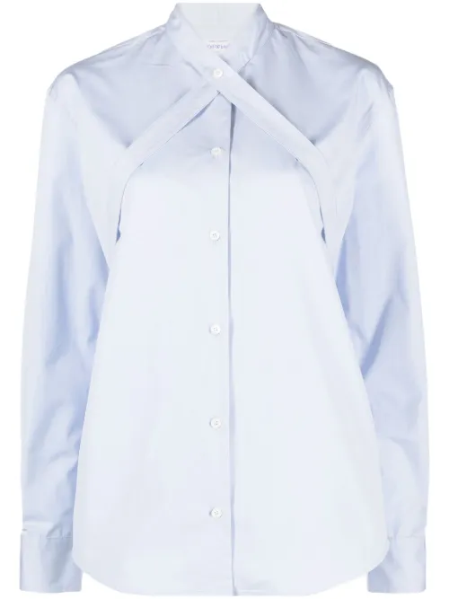 Chemise en popeline à taille ceinturée - Off-White - Modalova