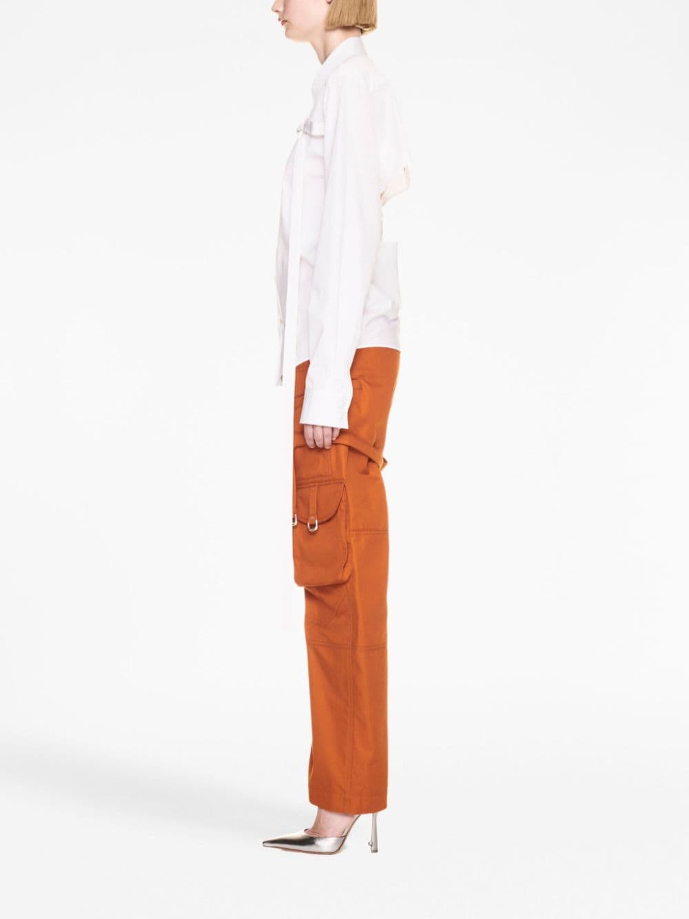 Shop Off-white Buckled Cotton-poplin Shirt In White