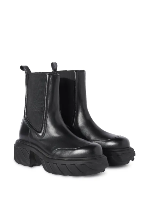 OFF WHITE ◇ Tractor Motor Chelsea Boots Off-White Tractor Motor Leather Boots | Black | FARFETCH AM