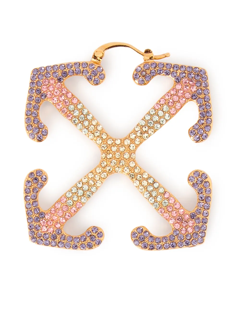 Off-white Degradé Arrow Earrings In Gold