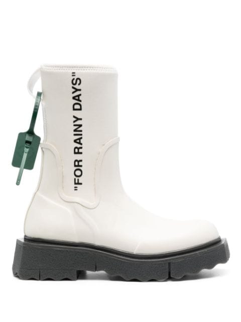 Off-White slogan-print ankle boots