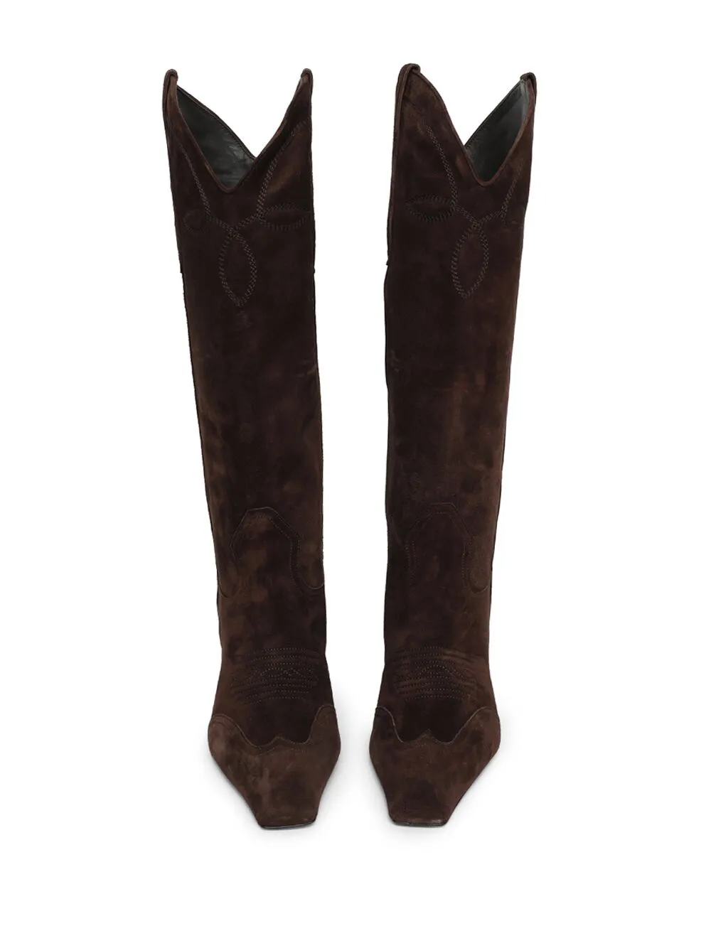 KHAITE Dalla knee-length leather boots - Bruin