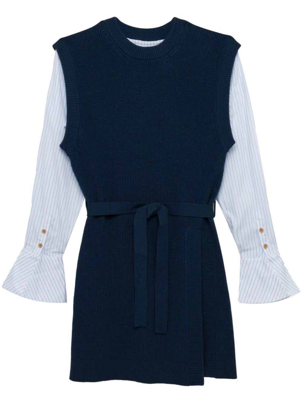 Simkhai Shai layered mini shirtdress - Blue