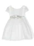 AMAYA floral-appliqué tulle dress - Green