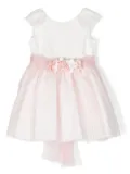 AMAYA belted tulle flared dress - Pink