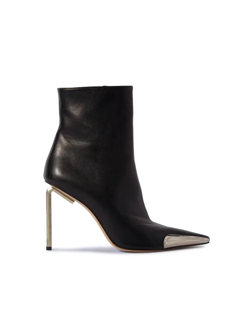 SILVER ALLEN FRAME ANKLE BOOT BLACK SILV