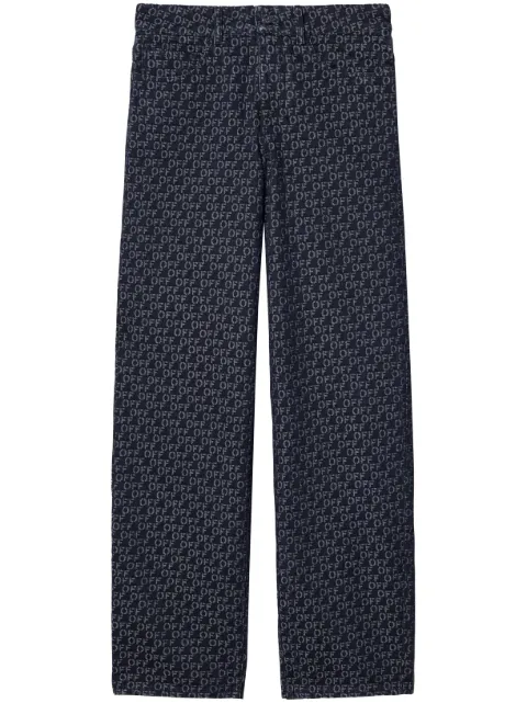 Off-White logo-jacquard straight-leg jeans