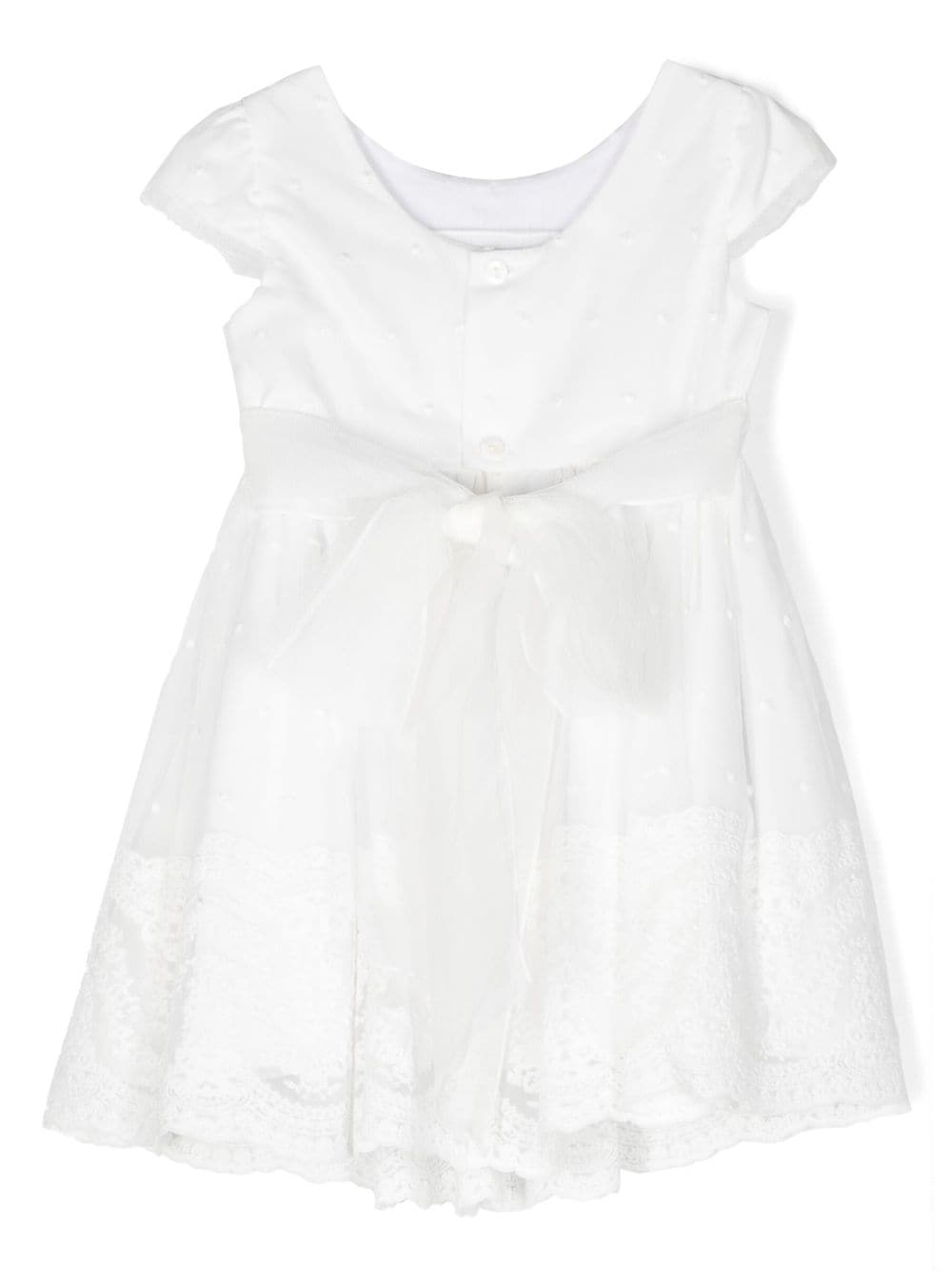 Shop Amaya Lace Belted Flared Dress In White