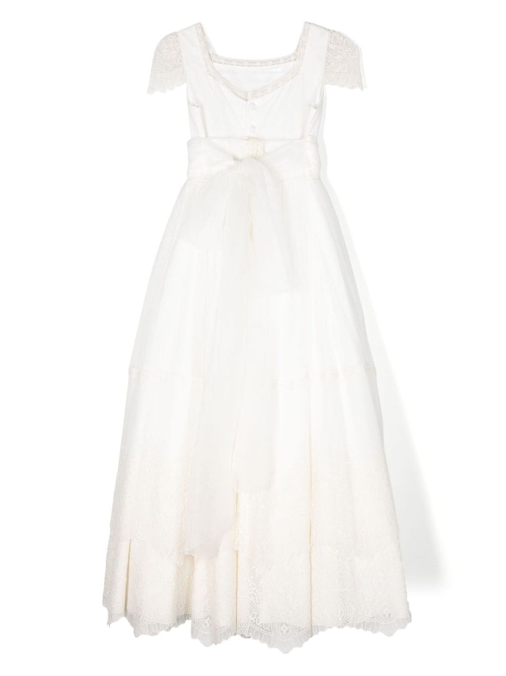 AMAYA Maxi-jurk met kanten detail - Wit