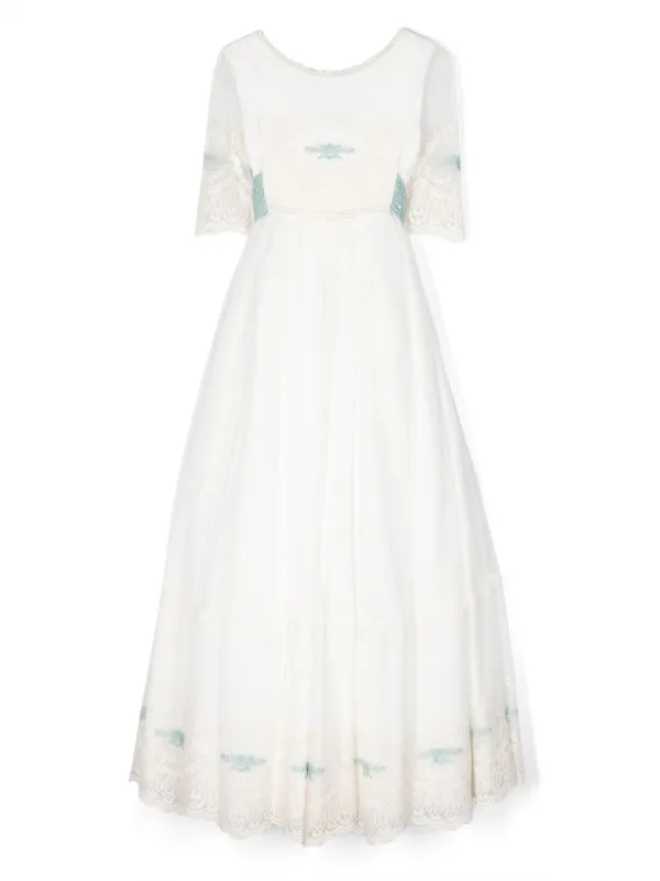 chinese dress ladies Amaya White Sequin Feathered Wedding Dress