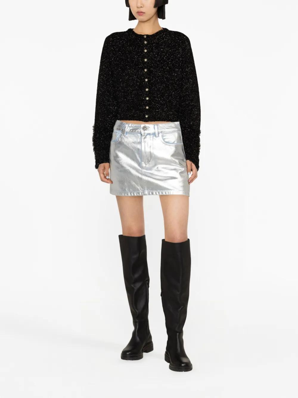 Rabanne Metallic mini-rok Zilver