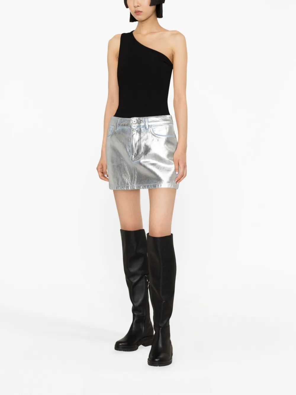 Rabanne Metallic mini-rok Zilver