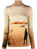 Rabanne Dali's Sun Table-print top - Neutrals