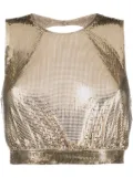 Rabanne Paco mesh cropped top - Gold