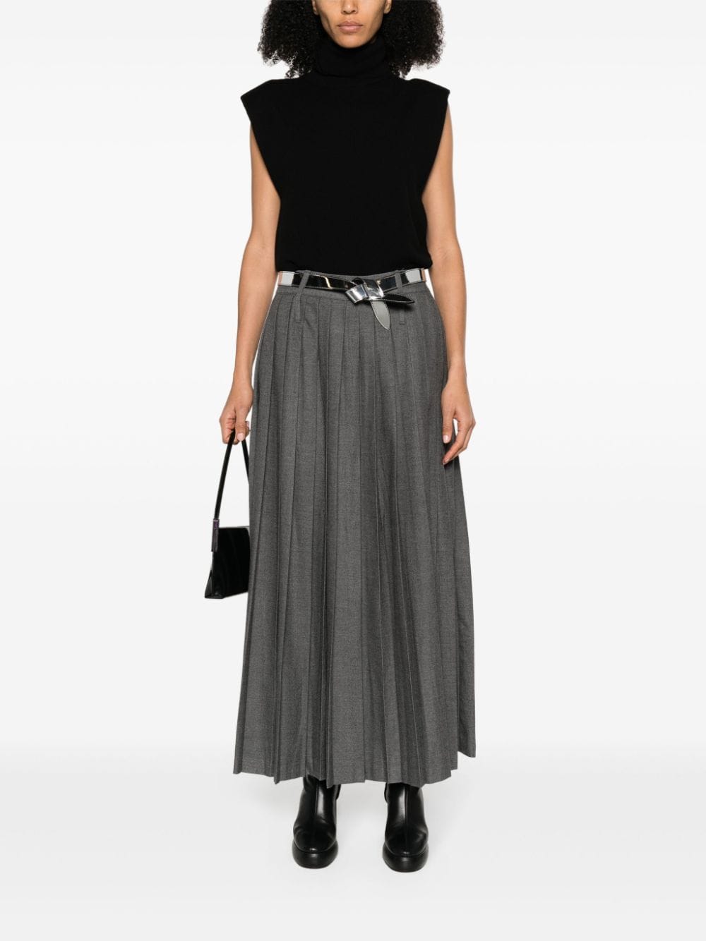 The Frankie Shop Bailey side-slit pleated skirt - Grijs
