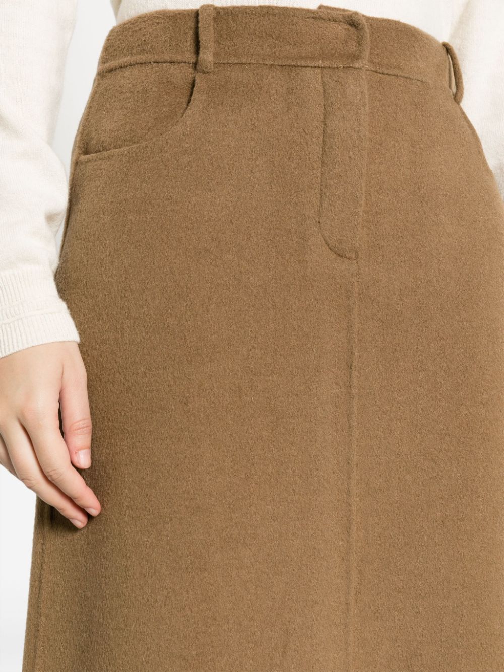 Neasi Wool-Blend Pencil Skirt - Taupe – The Frankie Shop