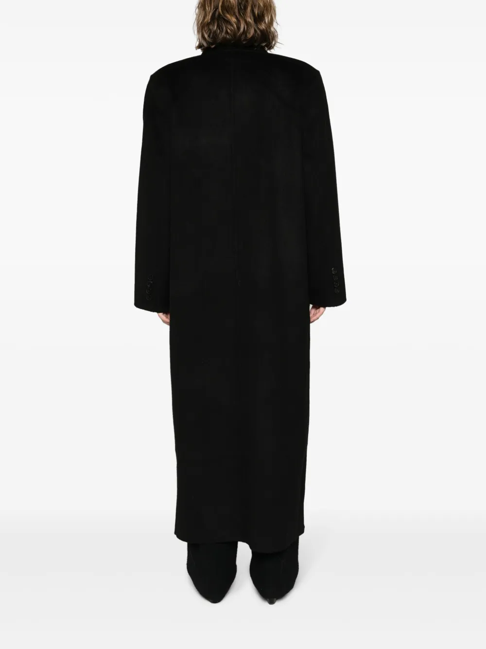 The Frankie Shop Black Gaia Double Breasted Coat In Schwarz