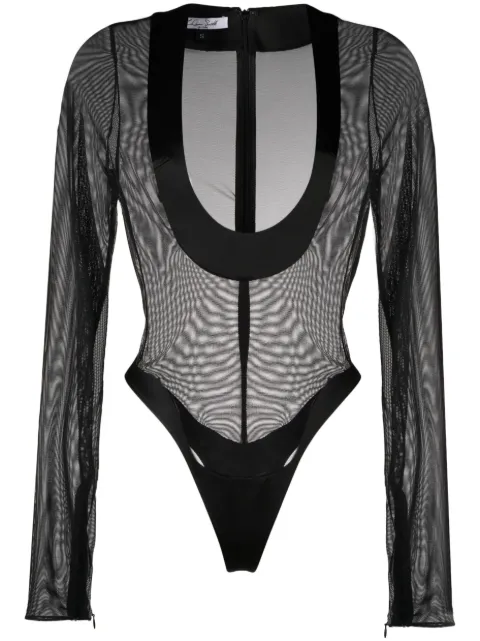 LaQuan Smith satin-trim bodysuit