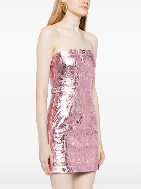 Versace x Dua Lipa crinkled-leather minidress 10105441A08218 - 2