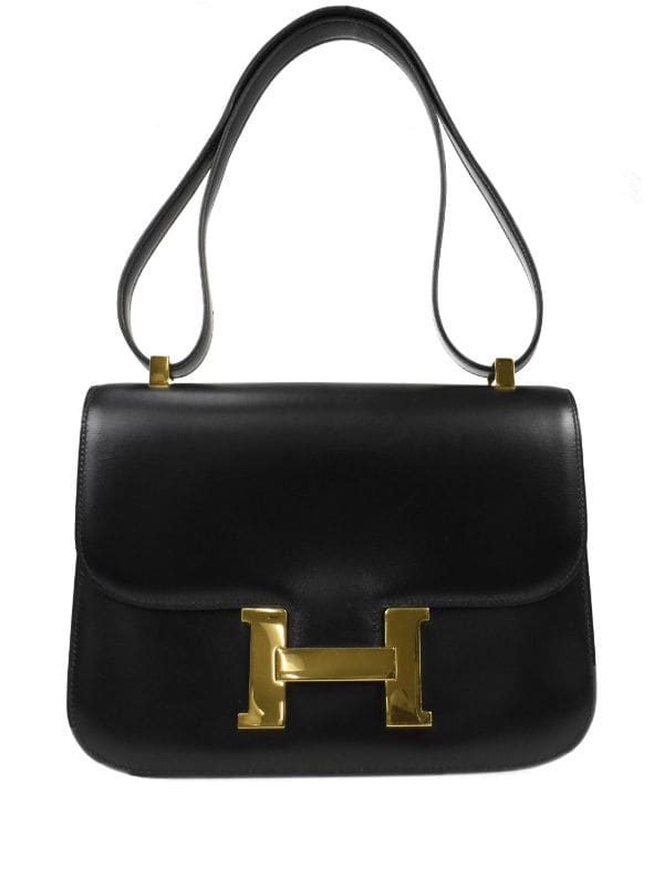 Hermes Black Box Calf Leather Gold Hardware Constance 23 Bag Hermes