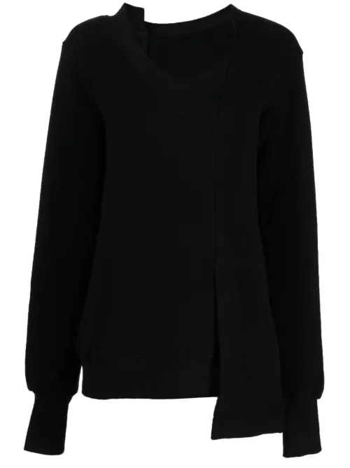 Sweat asymétrique à col v - Yohji Yamamoto - Modalova