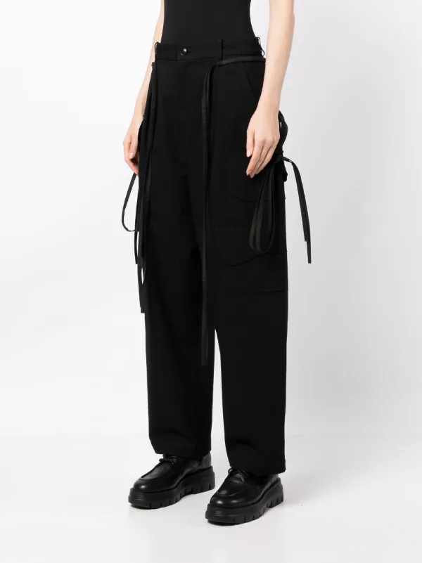 Yohji Yamamoto high-waisted Strapped Cargo Trousers - Farfetch