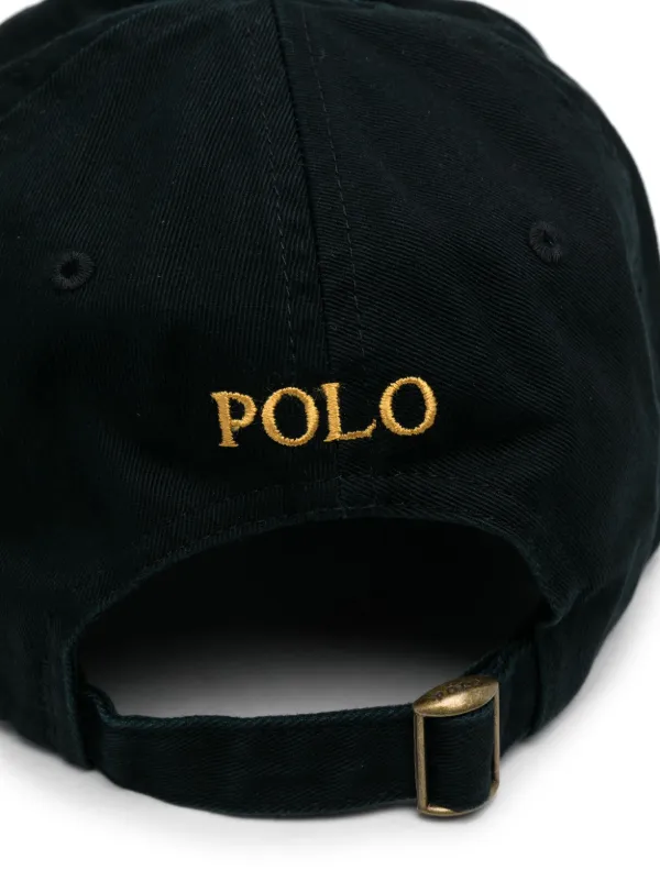 Polo Ralph Lauren Boné De Algodão Com Logo Bordado | Preto