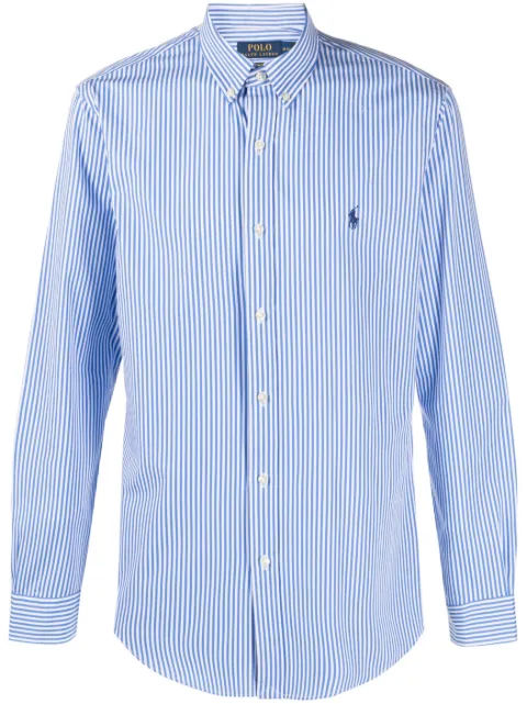Polo Ralph Lauren embroidered-logo stretch-cotton striped shirt