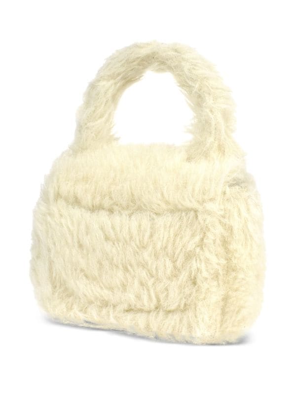 Chanel Pre-owned 1992 Mini Fur Tote Bag - White