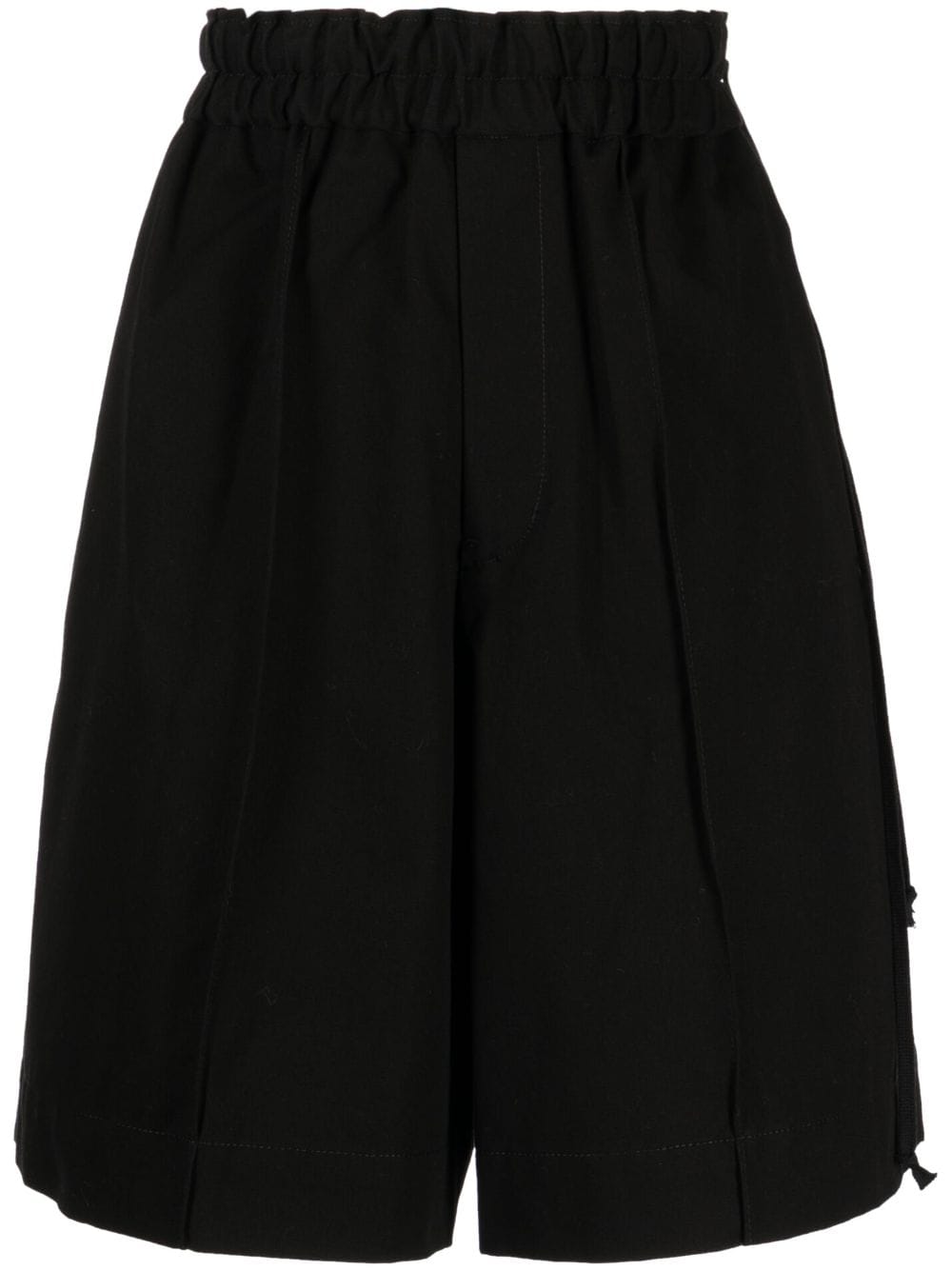 Yohji Yamamoto Drawstring-waist Knee-lenght Shorts In Black