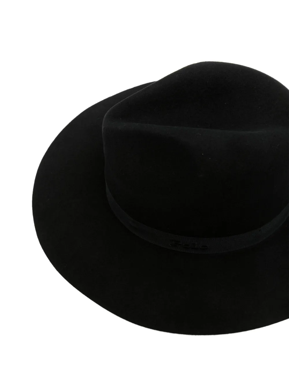 logo-embroidered wool fedora hat