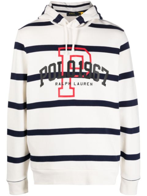 Polo Ralph Lauren logo-print striped cotton hoodie Men