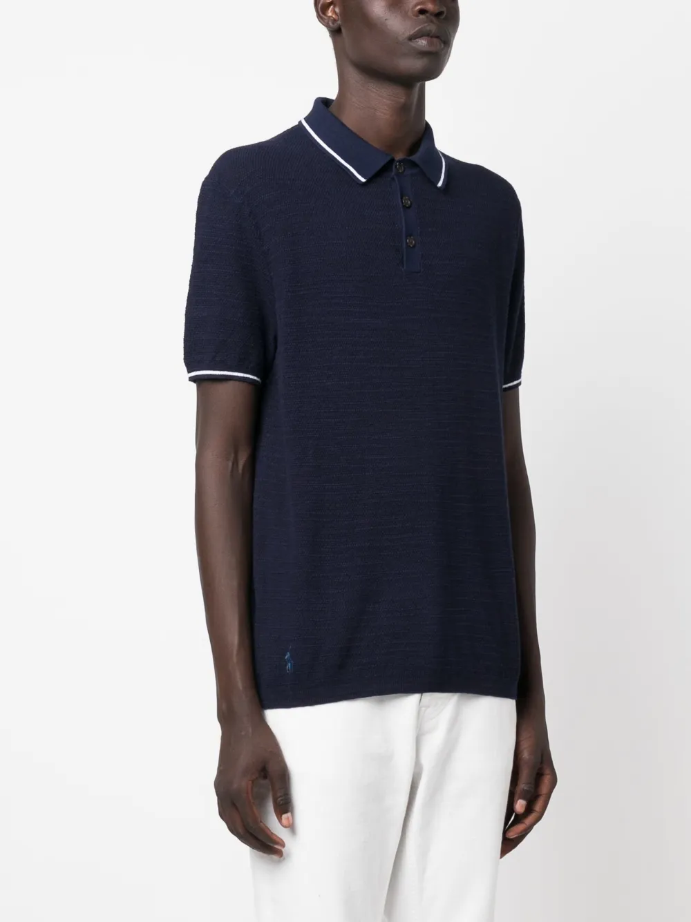 Polo Ralph Lauren Embroidered-logo Short-sleeve Polo Shirt In Blue