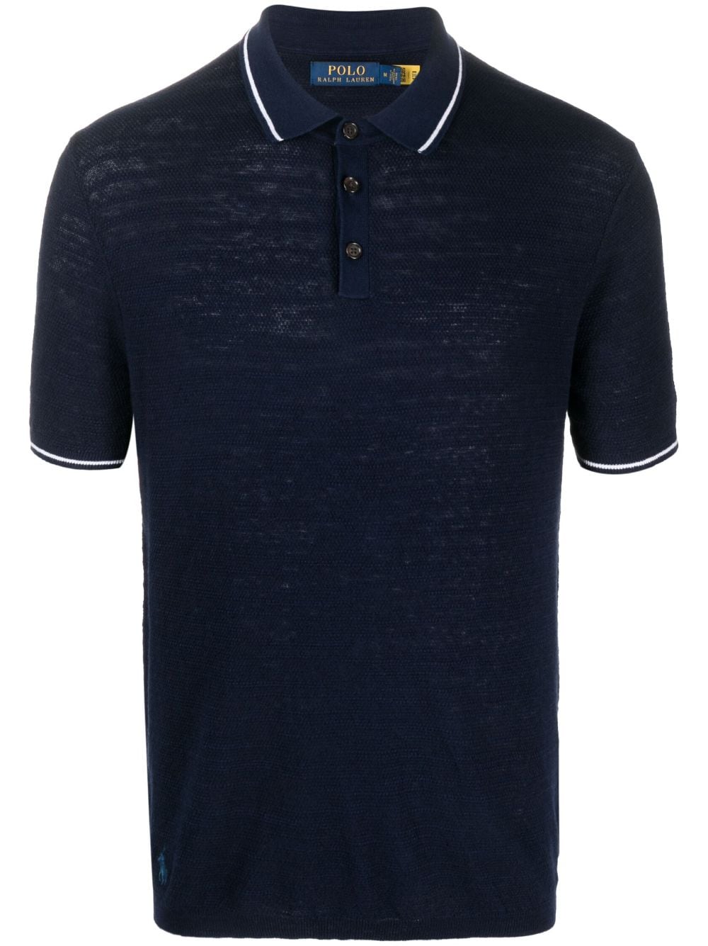 Polo Ralph Lauren Embroidered-logo Short-sleeve Polo Shirt In Blue