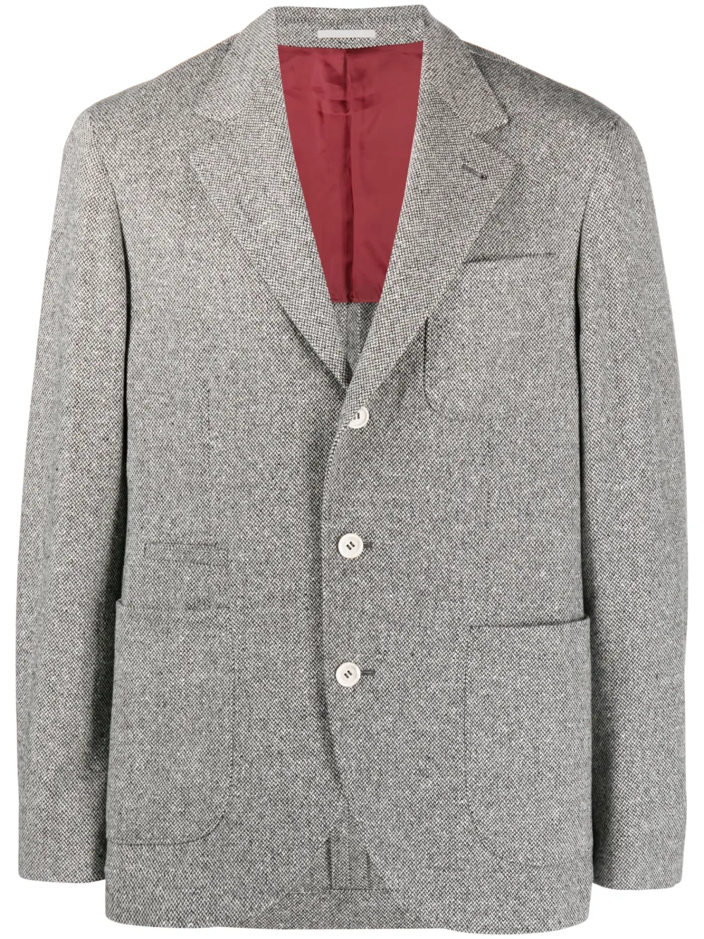Brunello Cucinelli single-breasted herringbone blazer | Grey | Image 1