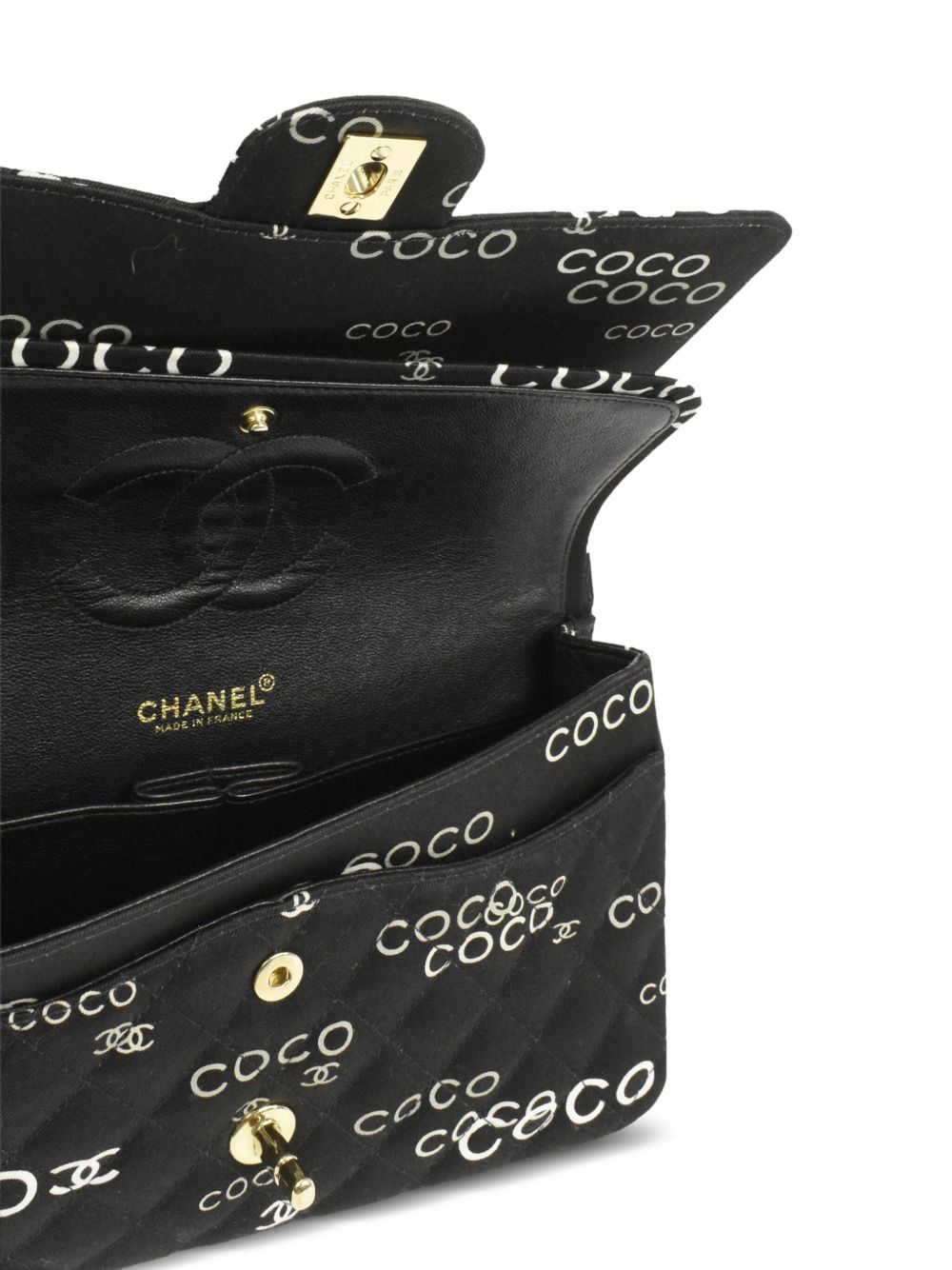 CHANEL 2002 Coco-Print Double Flap shoulder bag Women