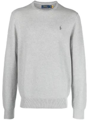 Polo Ralph Lauren Suéter De Tricô Com Zíper Parcial | Cinza